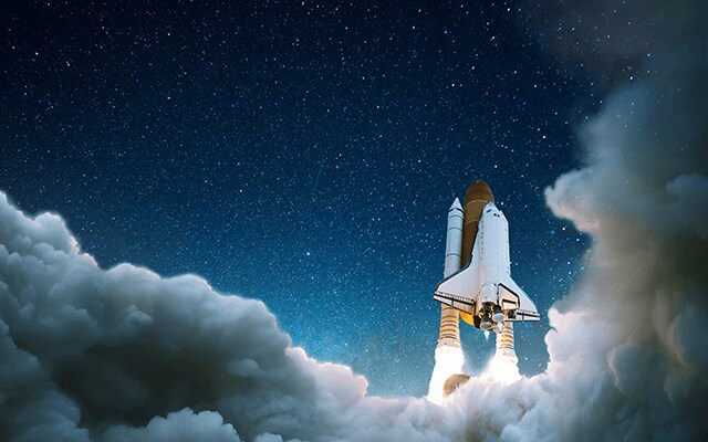 Spacecraft Launch Into Space