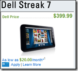 Dell Streak 7 Wi-Fi $399