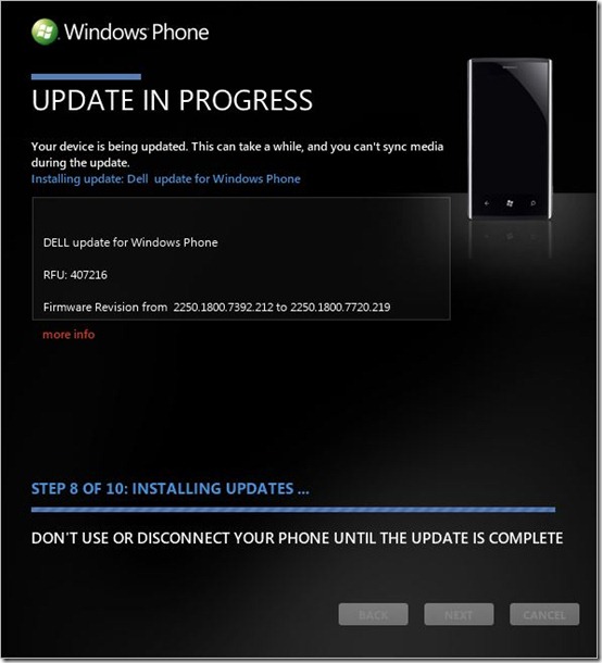 Windows Phone 7.5 (Mango) update screen #6