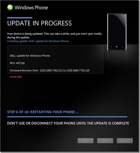 Windows Phone 7.5 (Mango) update screen #4
