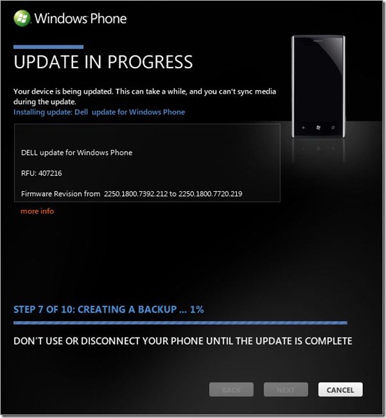 Windows Phone 7.5 (Mango) update screen #5