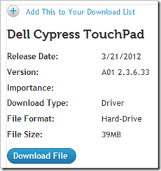 Dell XPS 13 - Trackpad drivers 2.3.6.33