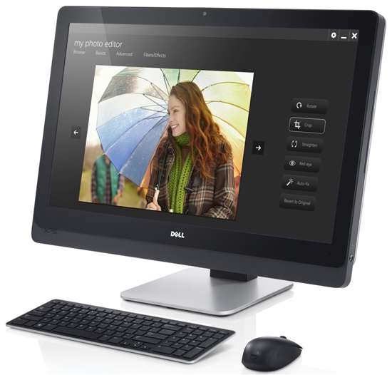 Dell XPS 27 AIO desktop with wireless keyboard and mouse