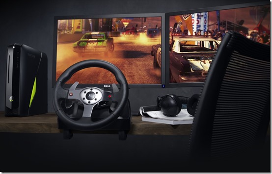 Alienware X51 Gaming Desktop with Logitech G25 racing wheel