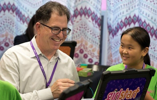 Michael Dell volunteering at Girlstart – summer 2015.