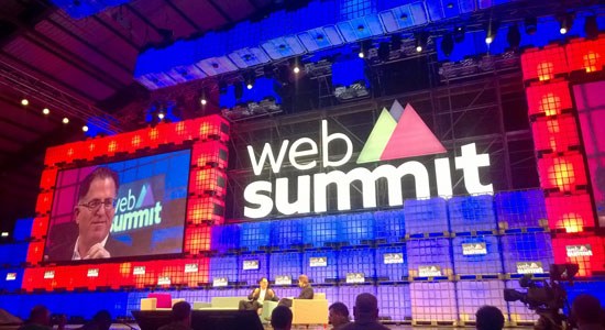 Michael Dell on stage at Web Summit 2015