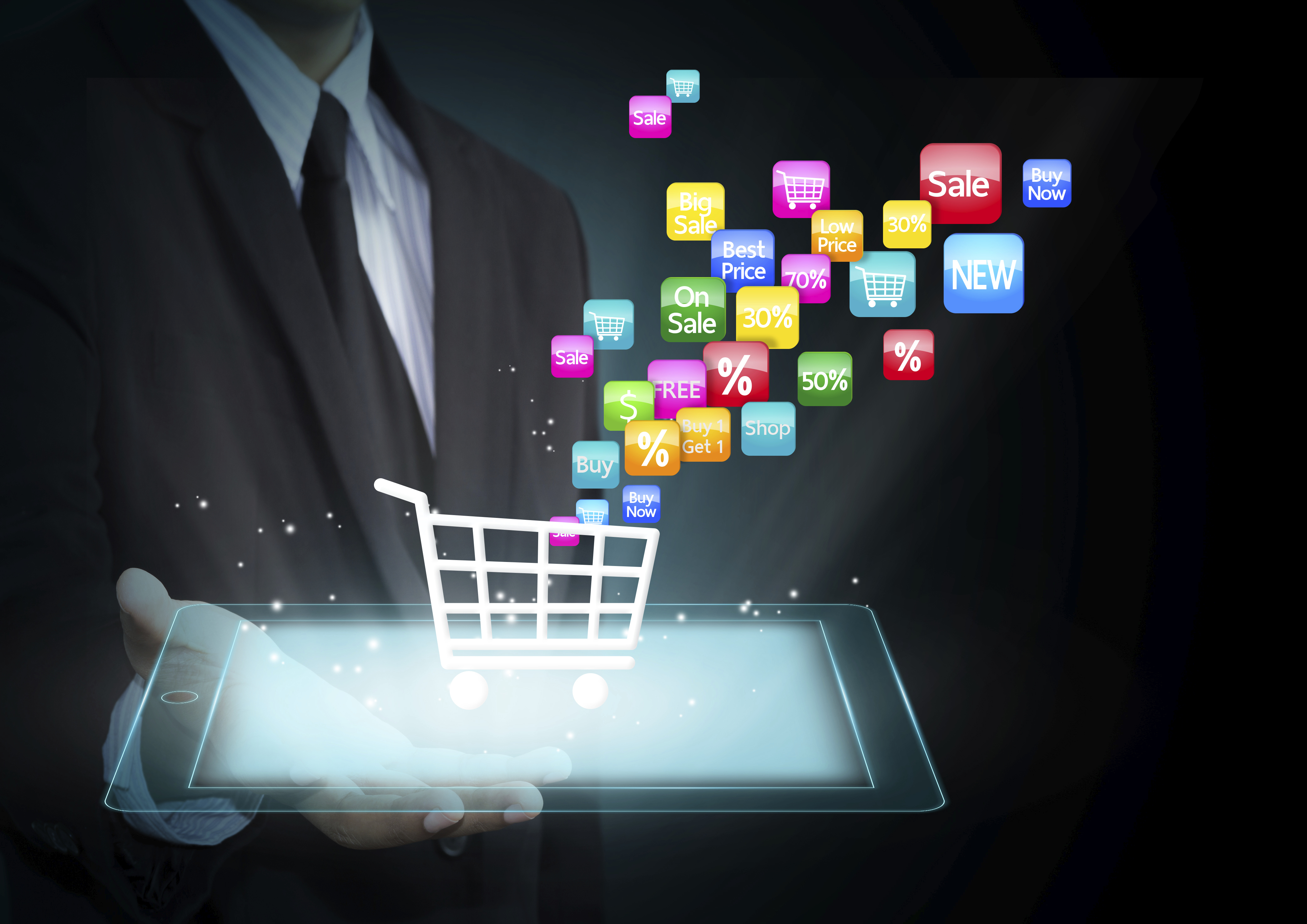 tablet Shopping cart icon 183204651