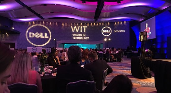 Main room of the WiT Connect event sponsored by Dell and Dell Services