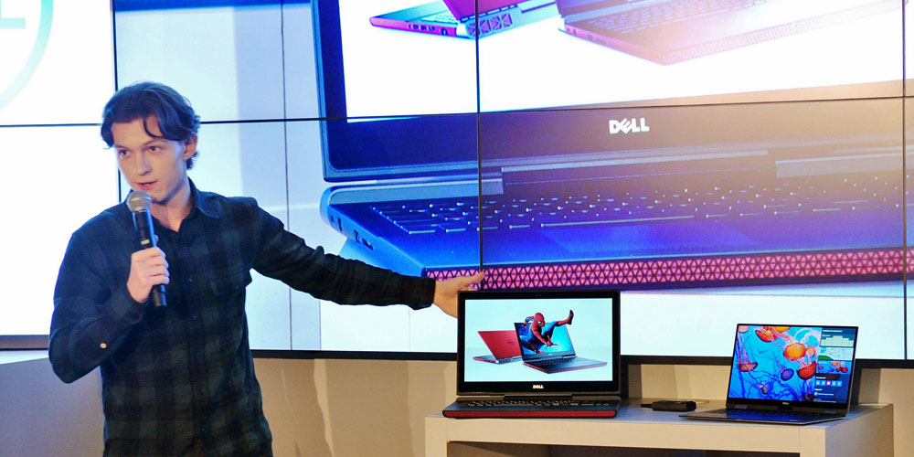 Tom Holland of Spiderman Homecoming announcing Dell Inspiron Gaming laptop at CES 2017