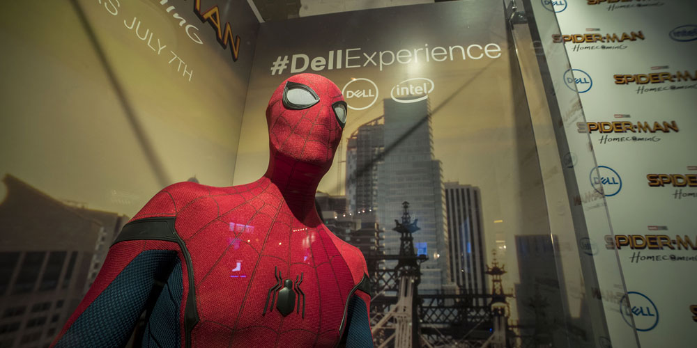 Spider-Man: Homecoming suit on display at Dell Experience during CES 2017