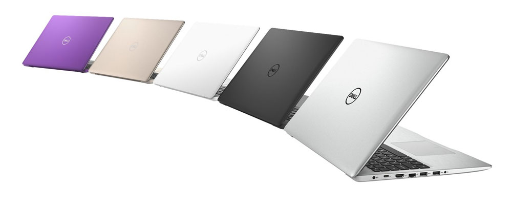 Dell Inspiron 5000 laptops in multiple colors
