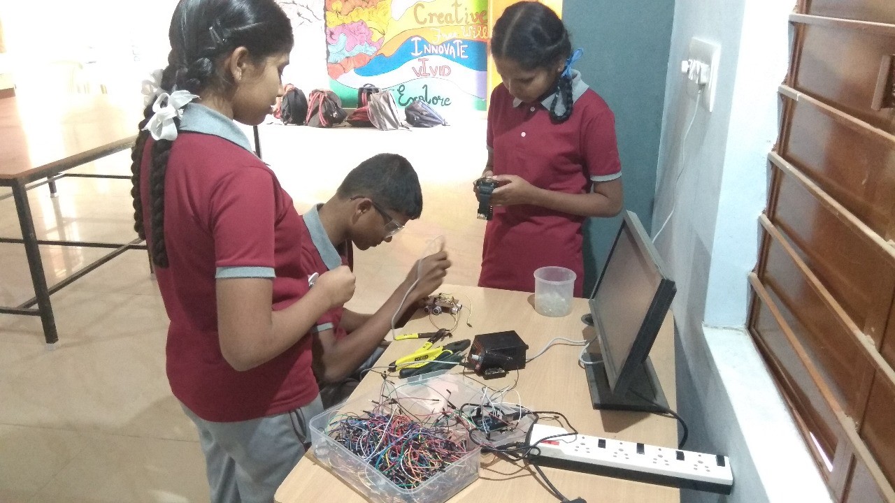 students working on wearable technology