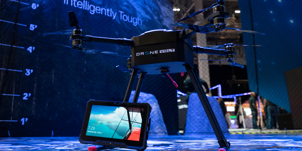 Dell Latitude Rugged tablet and drone on display at Dell Technologies World 2018