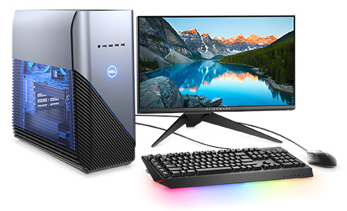 Dell Inspiron Gaming desktop and Alienware monitor and keyboard