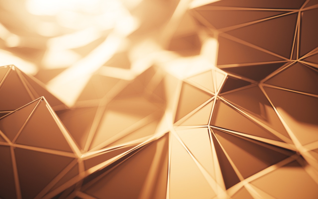 Abstract image in gold with triangles