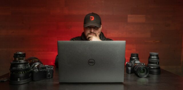 Drew Geraci with his Dell Precision mobile workstation. 