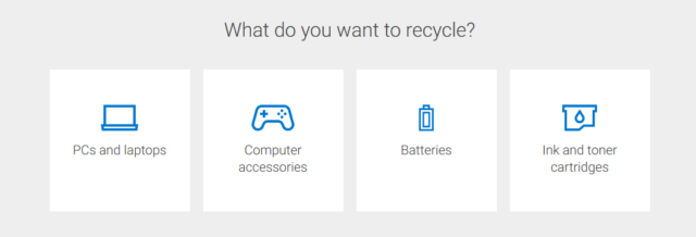 Dell Technologies Recycling device or component options. 
