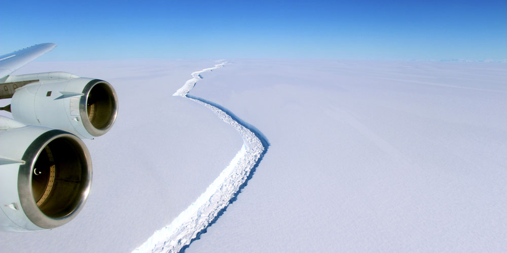 Aerial photo of the A68 iceberg