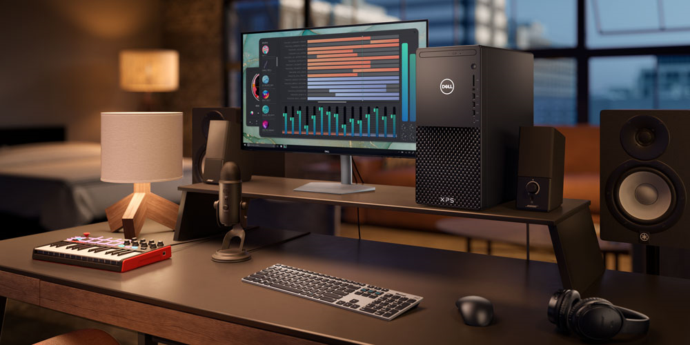 Power your next creation with the new XPS Desktop and Dell S-series Monitors