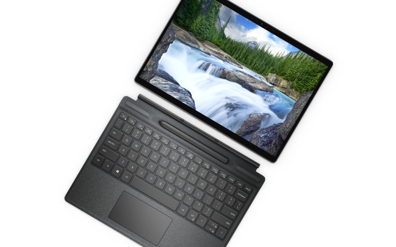 Image of Dell Latitude 7320 laptop with keyboard detached.