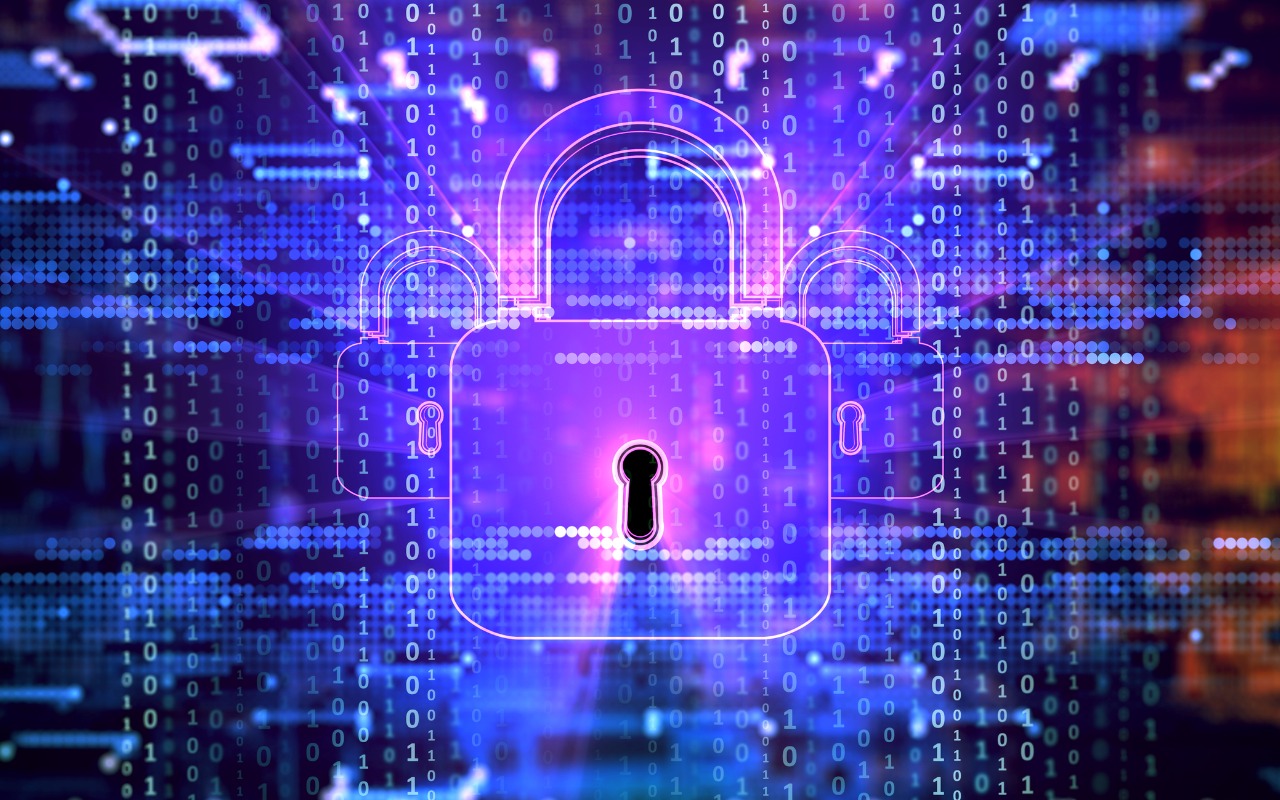 Digital image of lock representing securing a company's data and infrastructure.