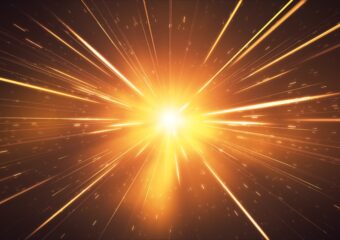 Gold streaks of light emanating from a light source at the center.