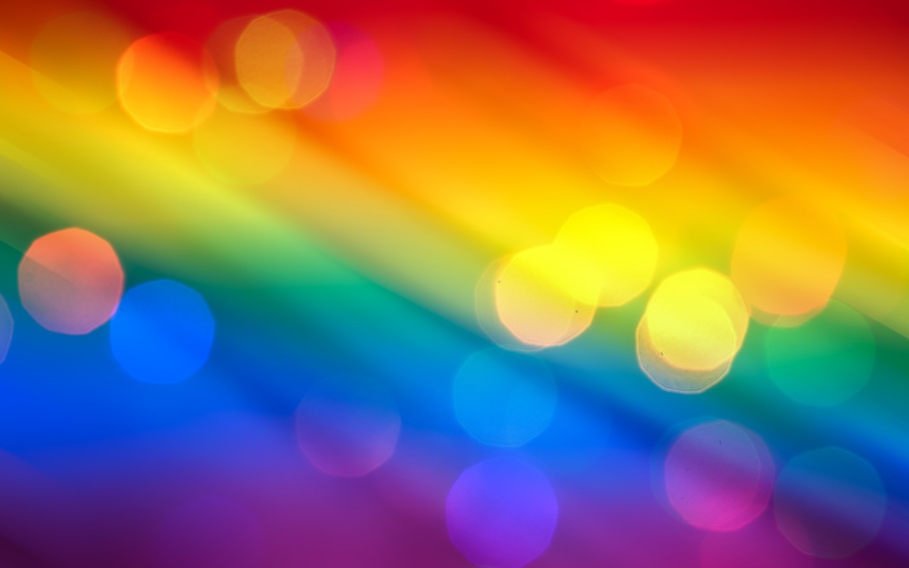 rainbow background with bokeh