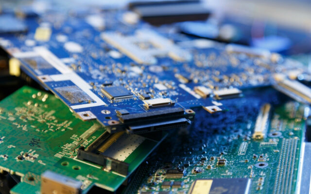 Electronic components being prepared for responsible recycling.