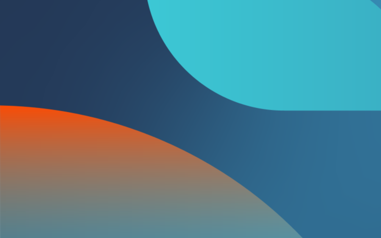 Stylized pattern for Dell Technologies World 2023, with shades of teal, dark blue and orange.